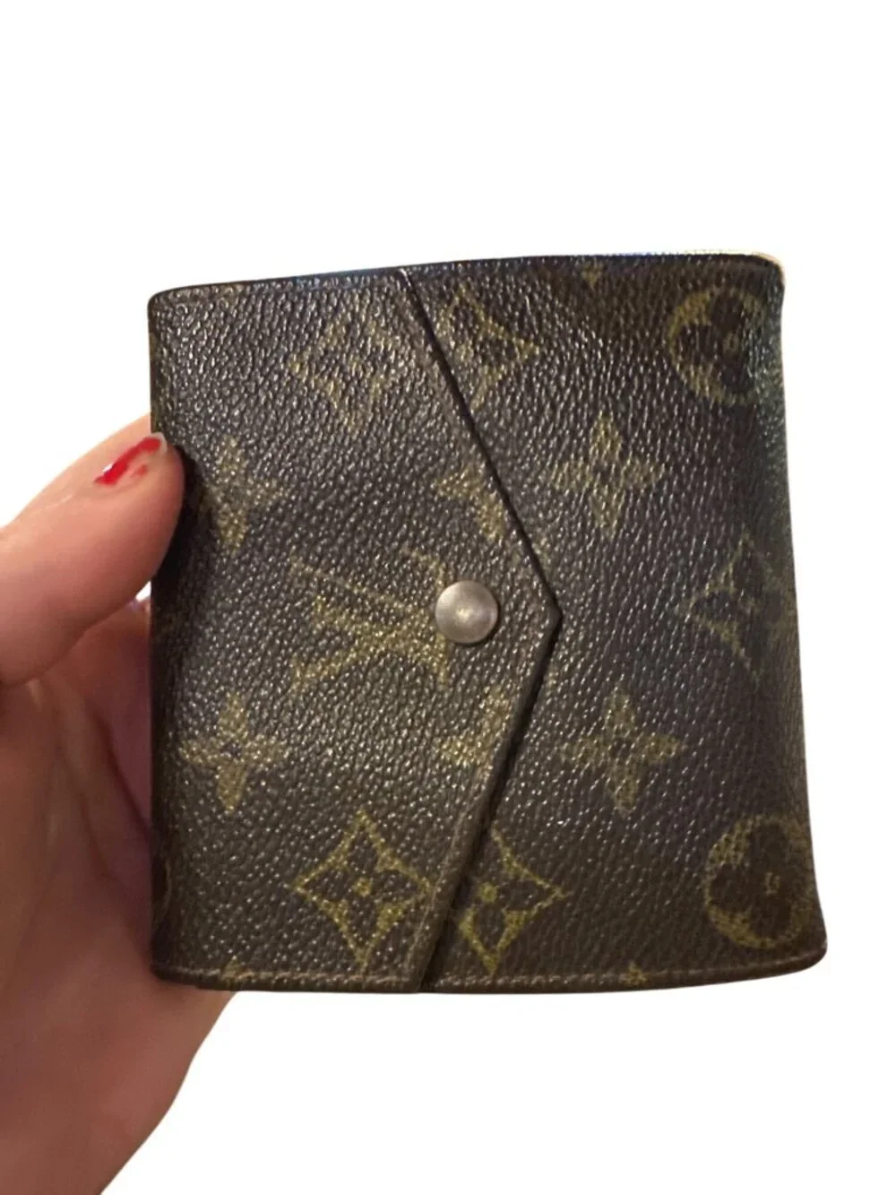 Authentic Louis Vuitton Elise Wallet 1985 Monogram Canvas Snap Closure
